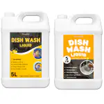 FIVANTA Dish Wash Liquid Gel 5 Litres Refill Pack Orange 5L & Lemon 5L