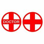 Jai Shoppee Sticker & Decal for Car & Bike 7 x 7 cm ( Red )