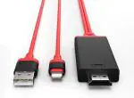 Astound Lightning Hdtv Cable Video & Charge Plug & Play 2M For Iphone 1080P Red & Black