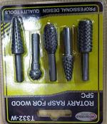 Rangwell Wood Carving Rasps Burr Drill Bit Set (Pack of 5)