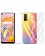 GADGETRONICS Realme V15 Black and Transparent Carbon Fiber Scratchproof Screen Protector and Skin Sticker