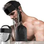 LEOSPORTZ Neck Harness for Weight Training - Head Harness Resistance and Heavy Weight Training | Neck Harness with Heavy Chain Gym Exerciser Accessory | Neck Strengthener (Black)