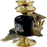 NAVYAKSH Shivling Religious Statue Brass Stand Puja Idol God Pooja || Abhishek Patra || Height 3.5 Inch