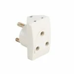 Klick 3 Pin MultiPlug Socket, Universal Travel Adaptor With 3 Input Socket, Heat Resistive, Heavy Duty Electrical Accessories (16A, White, Pack Of 5)