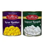 Yuvraj sweets Kesar Rasbhari & Angoori Rasgulla combo pack (1 kg x 2 ) pack