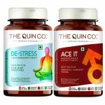 The Quin Co. De- Stress & Energy Tablets Ashwagandha Extract | Brahmi Extract | Gotukola Extract | Kaunch Beej Extract, L-Arginine, And 4 Other Natural Herbs (Combo Pack of 2 60 Tablets Each)