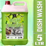 BLISS & BLUSH Dishwash Liquid 5 Liter Green Active 3X More Power Molecules Leaves No Residue, Grease Cleaner For All Utensils