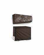 The Furnishing Tree 1.5 Ton Bluestar VLTU Brown Printed PVC Split AC Cover Set (25.4 x 99.1 cm)