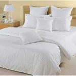 Maple Linens Queen White Striped Polycotton Bedsheet with 2 Pillow Cover (2.54 x 2.29 m)