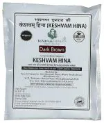 Keshvam Herbals natural Dark Brown Mehndi (Pack of 5) 125 gms Original Bhavnagar Henna Dye for Hair,