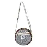 CANVAS CULTURE Round Sling Mini Backpack, Himalayan Hemp Backpack Purse for Travel, Hippy Bag with Adjustable Strap Pack of 1 (9 x 9 x 3 Inches)