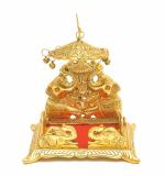 lootnixx Metal Decorative Design Krishna and Laddu Gopal Singhasan Home Decor and Temple