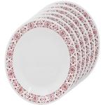 CORELLE Small Plate Red Trellis 6PCS Quarter Plate (Pack of 6, Microwave Safe)