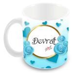 Jiya EnterpriseTovaih White Ceramic Printed Design Of Name Devrat Coffee Mug - 350 ML