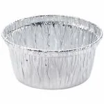 ALU-FRESHH Aluminum Foil Disposable Baking Ramekins Muffin Liners Mini Baking Cups for Hot and Cold Foods (Silver, 4 oz) - Pack of 100