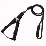 Kuber Industries Black Polyester Dog Harness And Leash Set
