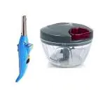 First Front Dolphine Shape Electric Gas Lighter With Plastic Handy Chopper and Slicer for Fruits,Vegetables, Nuts, Herbs,Onions and Salad - Dori Chopper and Multicolour, Pack of 2