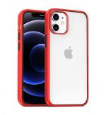 Golden Sands [Simply Clear] for Apple iPhone 12 Back Cover Drop Tested Anti Scratch Slim Shockproof Hybrid TPU Transparent Case for iPhone 12, Red
