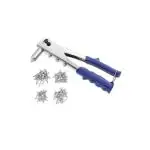 Inditrust Silver Hand Riveter Manual Light Weight Riveter Gun Kit Heavy Duty Fast Hitting Rivet Gun