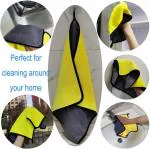Auto Hub Heavy Microfiber Cloth for Car Cleaning and Detailing, Double Sided, Extra Thick Plush Microfiber Towel Lint-Free, 800 GSM (Size 40cm x 40cm)/Pack of 4, Color: Yellow