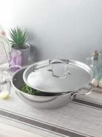 Aurum Triply Stainless Steel Induction Kadhai with Lid 3.6 L