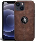 Excelsior Premium PU Leather Back case Cover with 360 Degree Full Body Protection | Shockproof Compatible with Apple iPhone 13 (Coffee)
