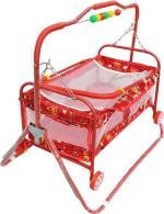 Confiado Red Metal Cradle |BASSINET|BASINET|CRADLE|BABY BASSINET|BABY BASINET|JHULA|JHOOLA|KIDS|LATEST BASSINET