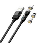 Armilo. Black 3 In 1 Magnetic Charging Cable 3.4 Feet compatible for charging adapter and smatphone