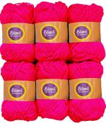 Simi Enterprise Magenta Acrylic Hand Knitting Wool, Art Craft Soft Fingering Crochet Hook Yarn-Db Art-Ddf (Pack Of 6)