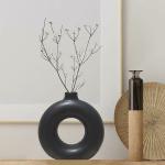 DREAM SHADES Decorative Vases for Home Decor, Center Table, Flowers Pot, Bedroom Side Corners Ceramic Vase (15 inch, Black)