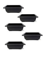 Kyaaro Black Plastic Bonsai Pots (Pack Of 5)