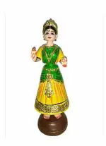 The Homo Sculpts Thalayattu Bommai / Dancing dolls/ Tanjore dolls Decorative Showpiece - 20 cm (Clay)