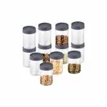 Sky Octave Celebration 12 Pcs With Inter Stackable Lid Storage Pet Container Gift Set For Kitchen Grey