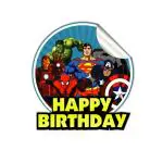 Festiko Superhero Theme Multicolour Happy Birthday Stickers (12 Pcs), Theme Birthday Supplies, Return Gifts For Kids, Gift Accessories, Party Items, Superhero Theme Stationary Supplies