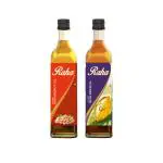 Raha Rice bran oil 1ltr and Groundnut oil 1ltr Pet bottle - Pack of 2