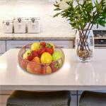 Market 99 VON CASA Metal Wire Iron Geometric Pattern Countertop Fruit Basket Holder (Peach)