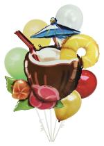 JAGMAG Cocnut Cocktail Theme Party Aluminium Birthday Decorations (7 x 4 x 3 cm) (Pack of 6)