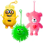 VALUABLEPLUS 3Pc Puffer Ball with Flashing Light Fun Toy for Kids (Pack of 3 ) Multicolor