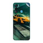 GADGETSWRAP Printed Vinyl Skin Sticker for Tecno Pova Neo - Yellow Race Car