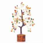 VIBESLE Mix Chakra Tree Feng Shui Decor - Good Luck Money Tree Bonsai Aura Cnsing - Multi Chakra Tree of Life - Crystal Tree - Handmade Gemstone Tree - Healing Crystal Tree