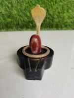 SHIVAM VASTU KALA SHIVLING ART Original Narmadeshwar Narmada Stone Shivling Shiva Lingam Balaingam Shivlingam for Home Small Shiva Ling for Daily Worship with Narmada Stone Jaladhari & Brass Snake (Naag)