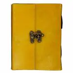pranjals house Yellow Leather Handmade Diary 100 Pages
