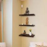 USHA SHRIRAM Durable Rectangular Sheesham Wood Wall Mounted Shelf (25 x 45.7 x 15.2 cm) (pack of 3)