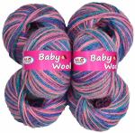 M.G Enterprise Wool Yarn, Premium treinte Multi Violet Pack of 10 pc 25 gm each