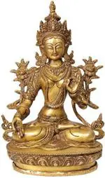 Idol Collections Brown Brass Tibetan Buddhist Goddess White Tara Idol