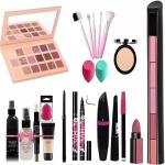 ANGELS GLOW All In One Best Makeup Kit Combo With Brushes And Washable Sponge Beauty Blender Puff