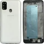 imbi Samsung Galaxy M30 White Plastic Replacement Housing Full Body Panel with Middle Frame and Side Key