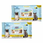 The DDS Store Pet Wipes for Dogs and Cats Friendly Deodorizing Dog Wipes for Cleaning Face Butt Eyes Ears Paws Teeth 80 per Pack 2 Packets