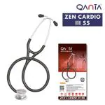 Qanta ZEN CARDIO III SS (Black) Cardiology Stethoscope, SS & Dual Head Chest Piece