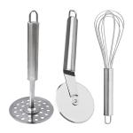 DreamBasket Stainless Steel Egg Whisk & (Pack of 2) Potato Masher for Kitchen